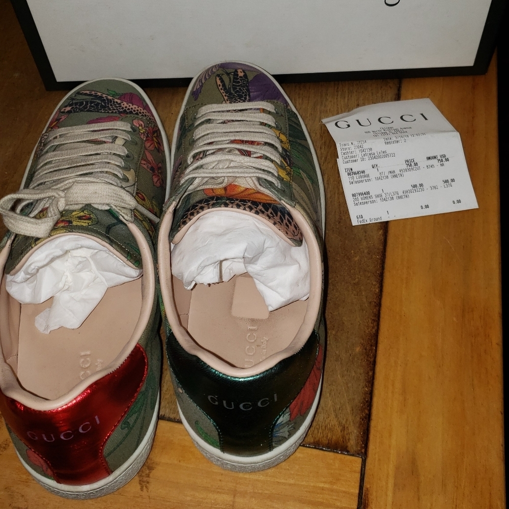 Gucci Ace canvas floral sneakers
